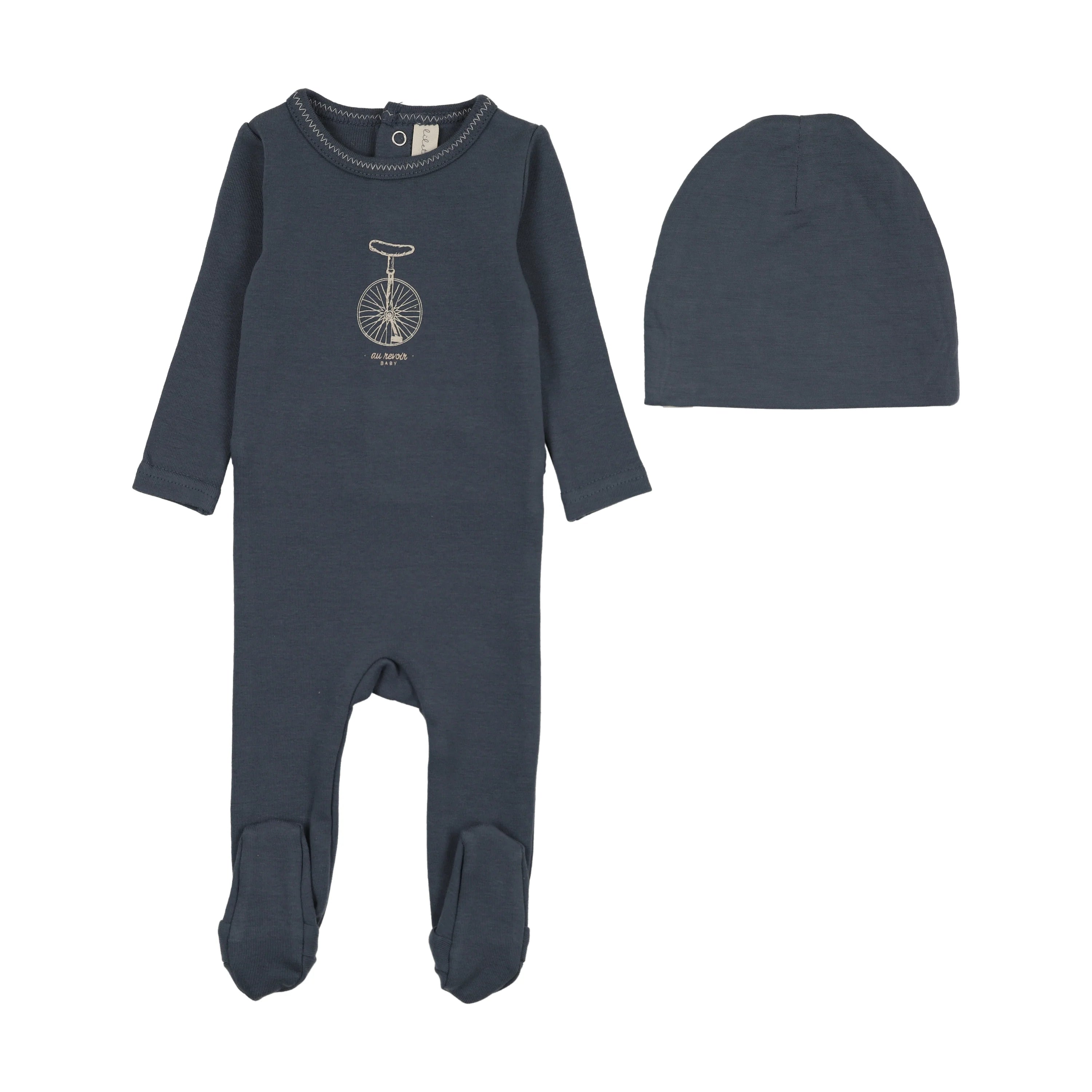 Lilette Bicycle Footie & Hat - Off Navy