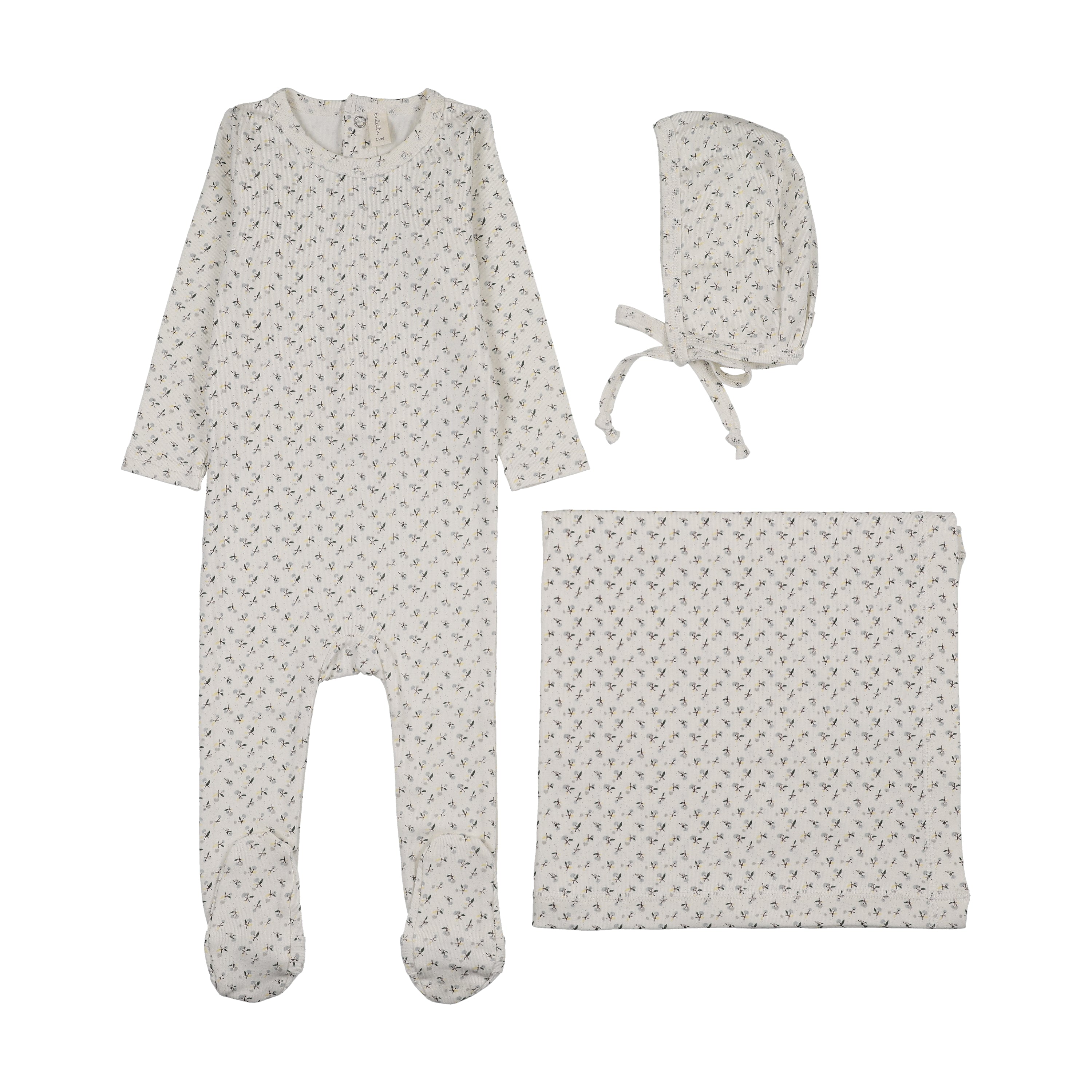 Lilette Cherry Blossom Layette Set - Cream/Blue