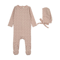 Lilette Cherry Blossom Footie & Hat - Pale Pink