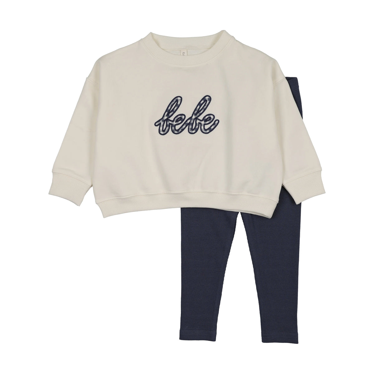 Lilette Sweatshirt & Pants - Cream/Blue