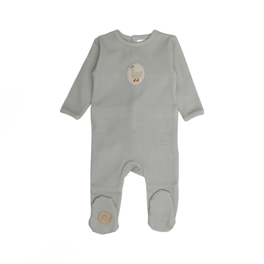 Mon Tresor Little Duckling Footie - Ivory/Blue