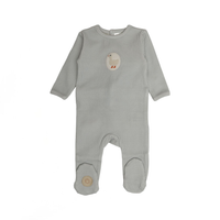 Mon Tresor Little Duckling Footie - Ivory/Blue