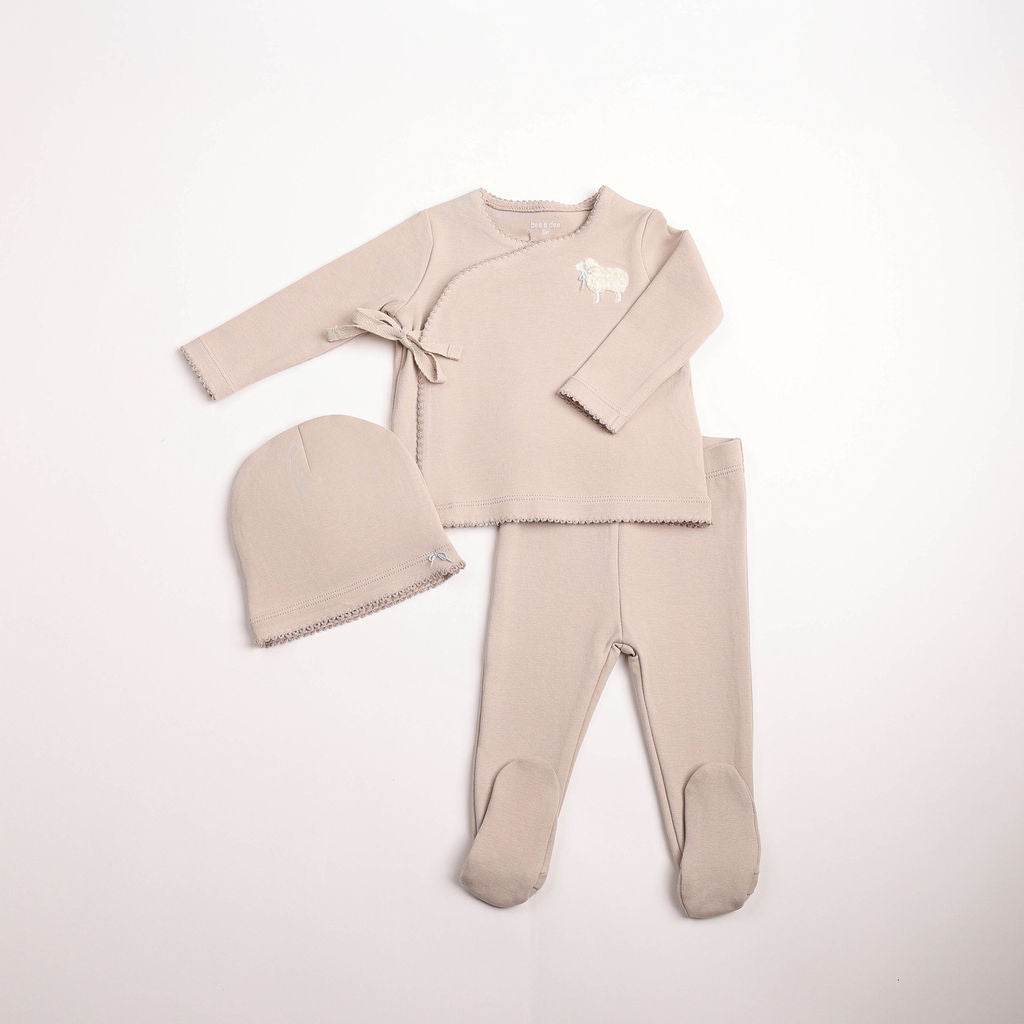 Bee & Dee Little Lamb Top & Pants - Coffee