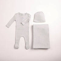 Bee & Dee Wings Pointelle Layette Set - Dusty Blue