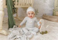 Mon Tresor Little Duckling Footie - Ivory/Blue