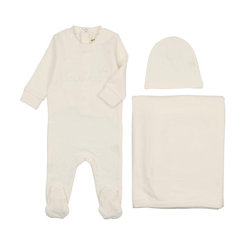 Mema Knits Sweatshirt Logo Layette Set