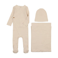 Mema Knits Striped Side Button Layette Set