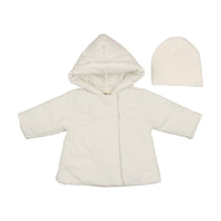 Mema Knits Embroidered Baby Jacket & Beanie