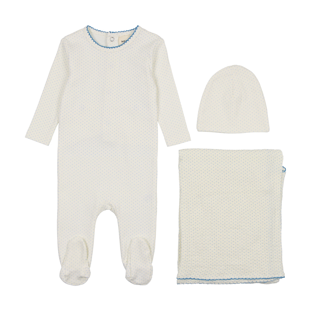 Mema Knits Polka Dot Layette Set