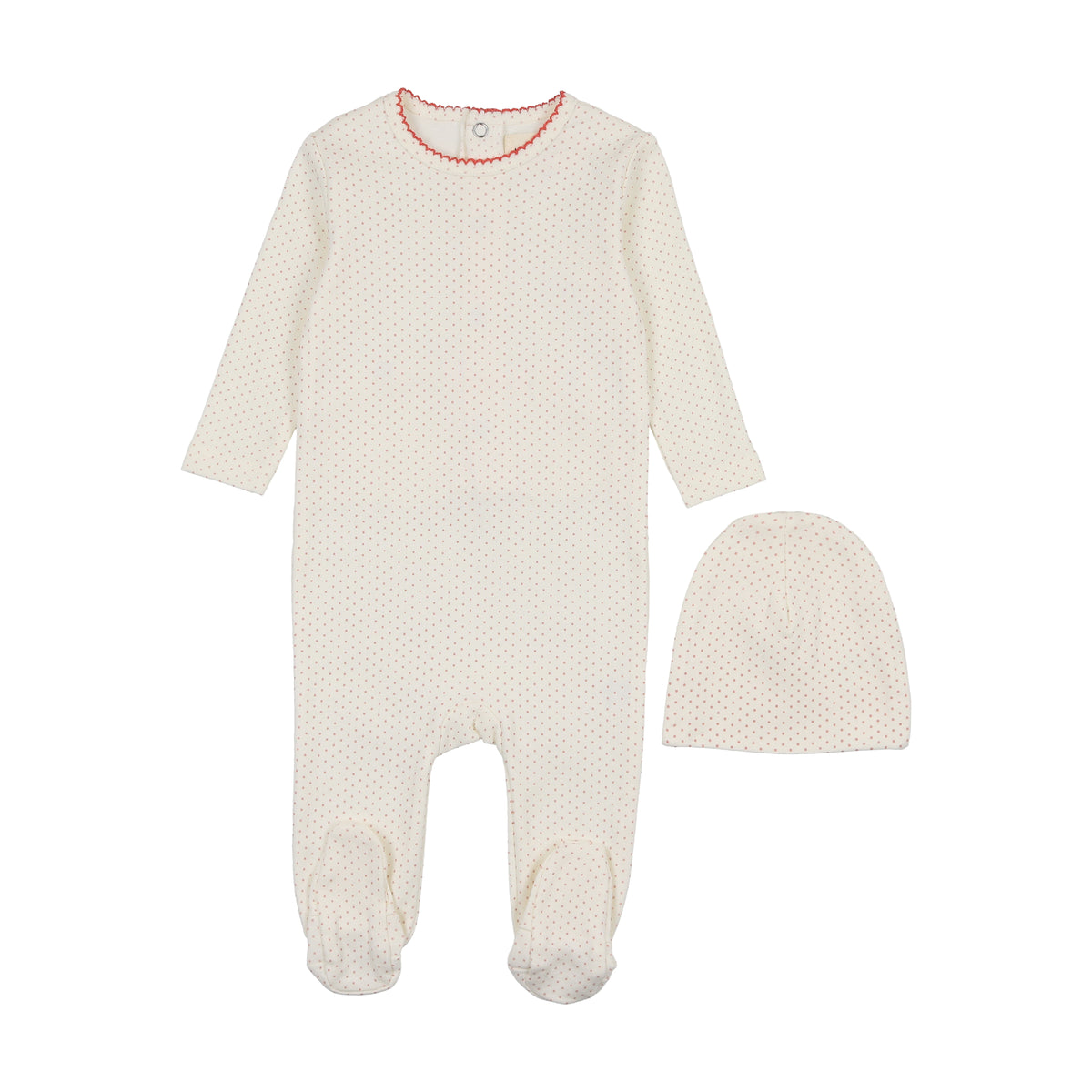 Mema Knits Polka Dot Footie & Beanie