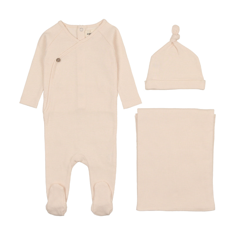 Mema Knits Thin Striped Layette Set