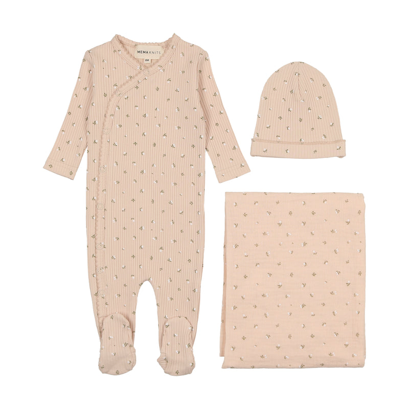 Mema Knits Printed Side Snap Layette Set SS25