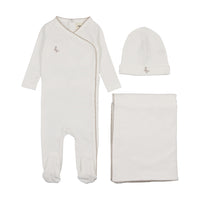 Mema Knits Embroidered Picot Edge Layette Set