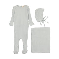 Mema Knits Picot Edge Textured Layette Set