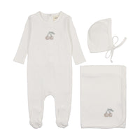 Mema Knits Embroidered Cherry Layette Set