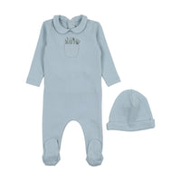 Mabel Embroidered Pocket Footie & Beanie