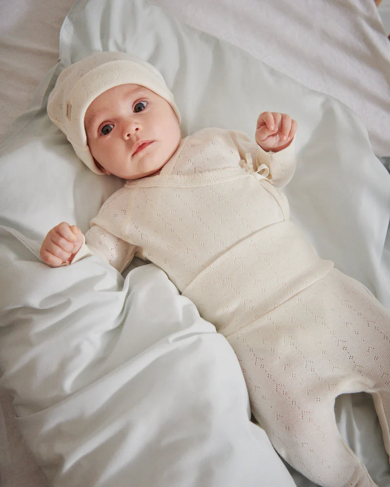 Marmar Wrap Pointelle Bow Layette Set