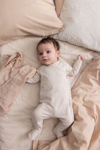 Marmar Heather Footie & Beanie- Light Beige Mel