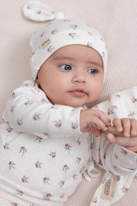 Marmar Printed Rubette Footie & Beanie-Little Sakura