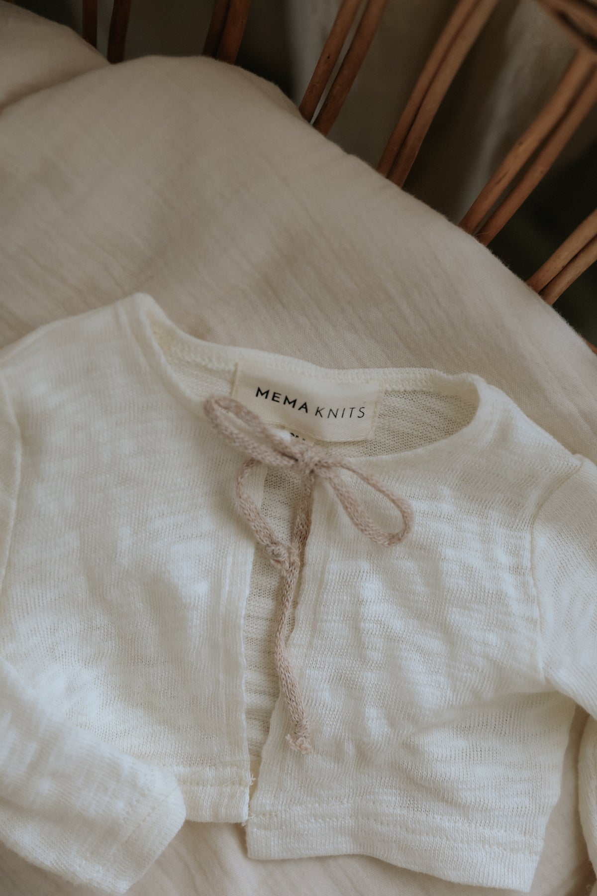 Mema Knits Pointelle Footie, Slub Cardigan & Bonnet - WW
