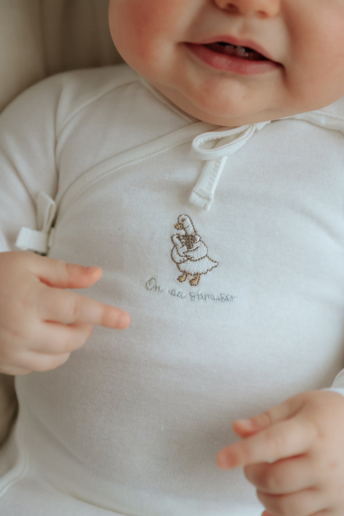 Mema Knits Duck Artwork Footie & Bonnet