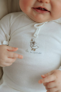 Mema Knits Duck Artwork Footie & Bonnet