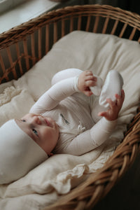 Mema Knits Mock Wrap Polka Dot Layette Set - Pink