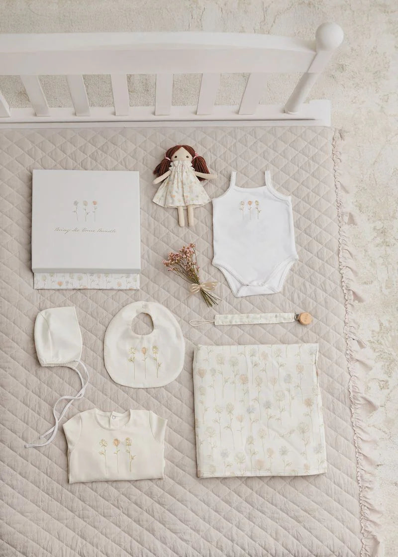 Peluche Watercolor Take Me Home Layette Set W Doll - Pink