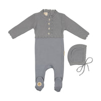 Mon Tresor Mock Footie, Cardigan & Hat Set