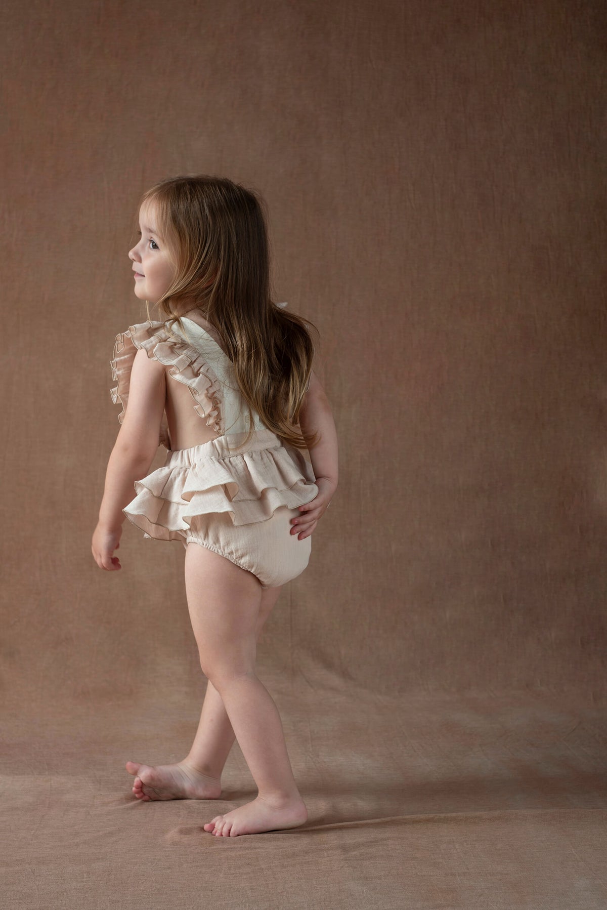 Popelin Ruffled Sleeve Romper