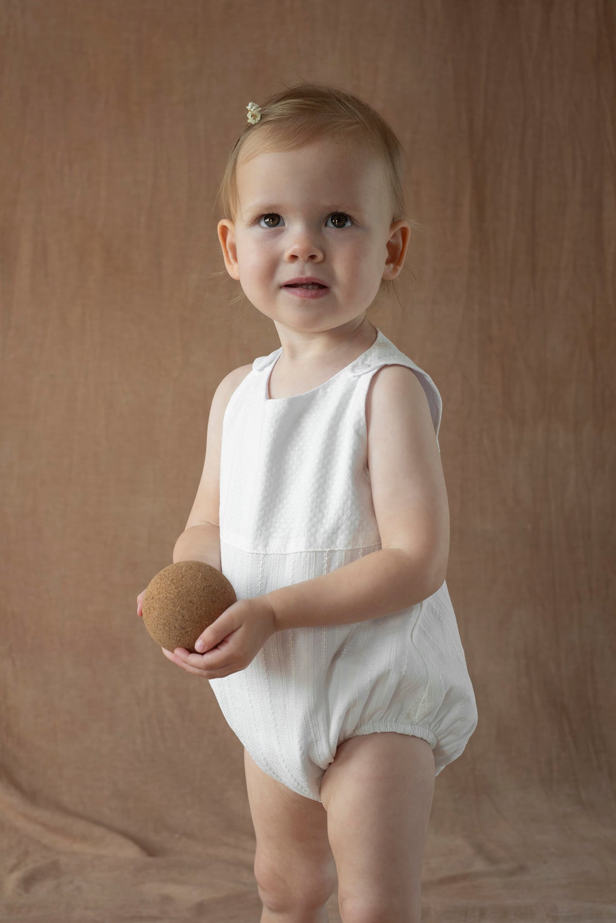 Popelin White Contrasting Romper