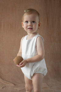 Popelin White Contrasting Romper