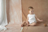 Popelin White Contrasting Romper