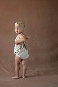 Popelin Button Romper - Sand
