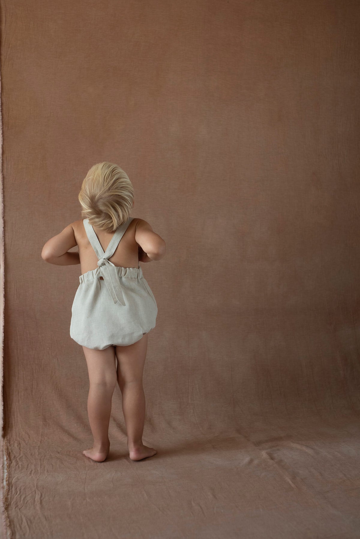 Popelin Button Romper - Sand