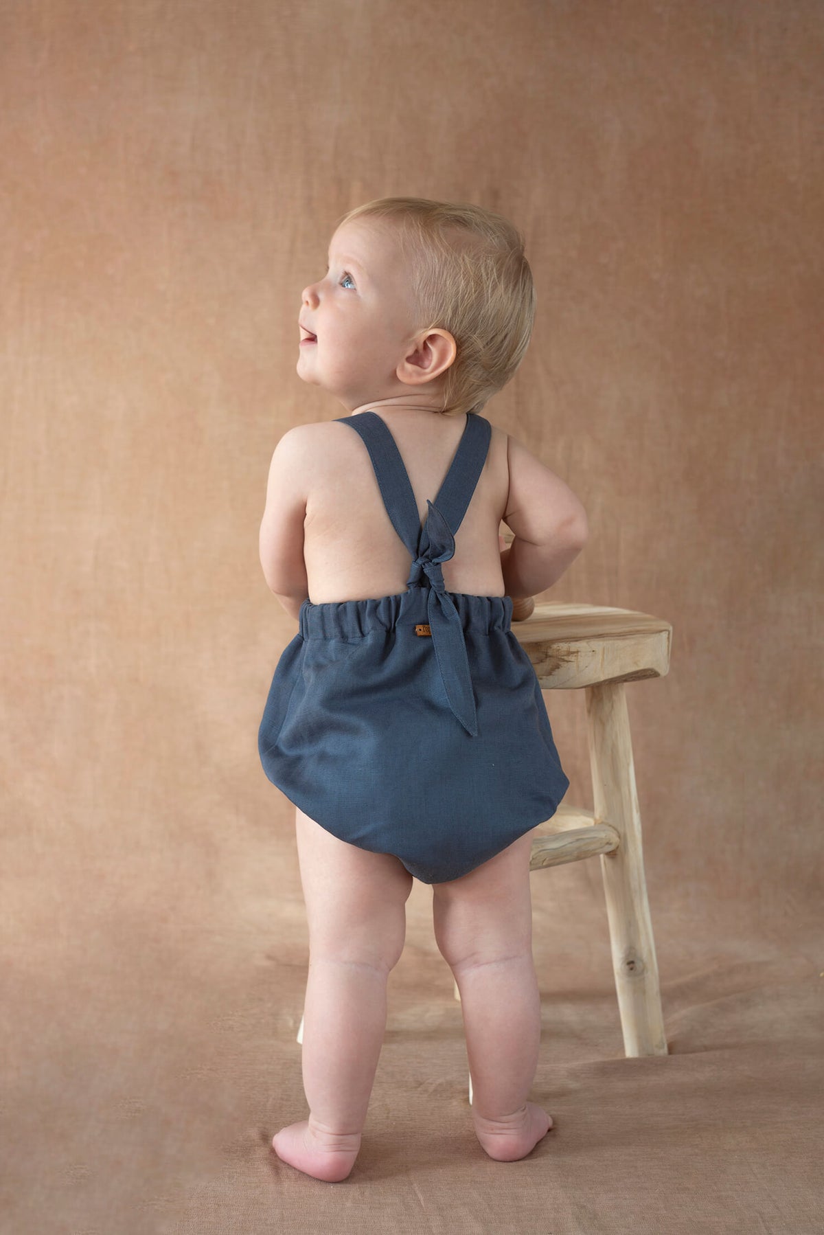 Popelin Button Romper - Slate