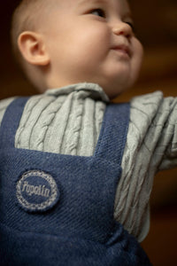 Popelin Blue Woollen Romper & Top