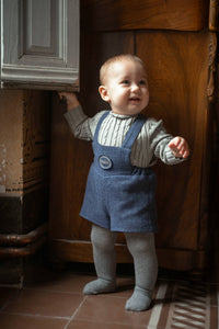 Popelin Blue Woollen Romper & Top
