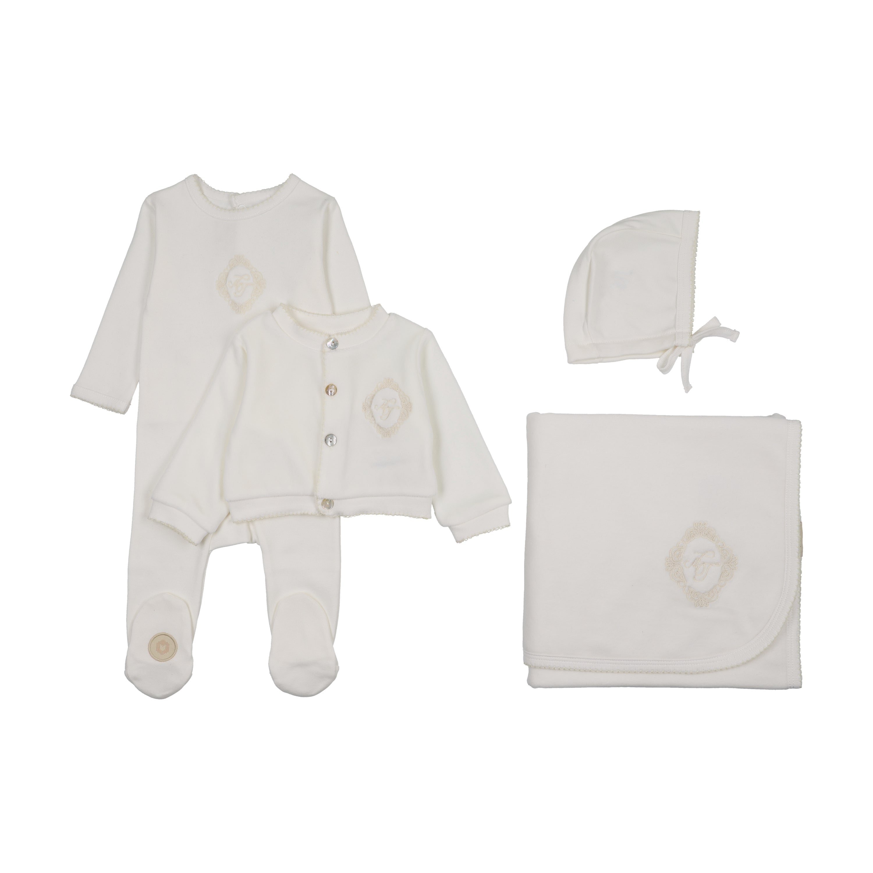 Mon Tresor Monogram Majesty Layette Set - Ivory