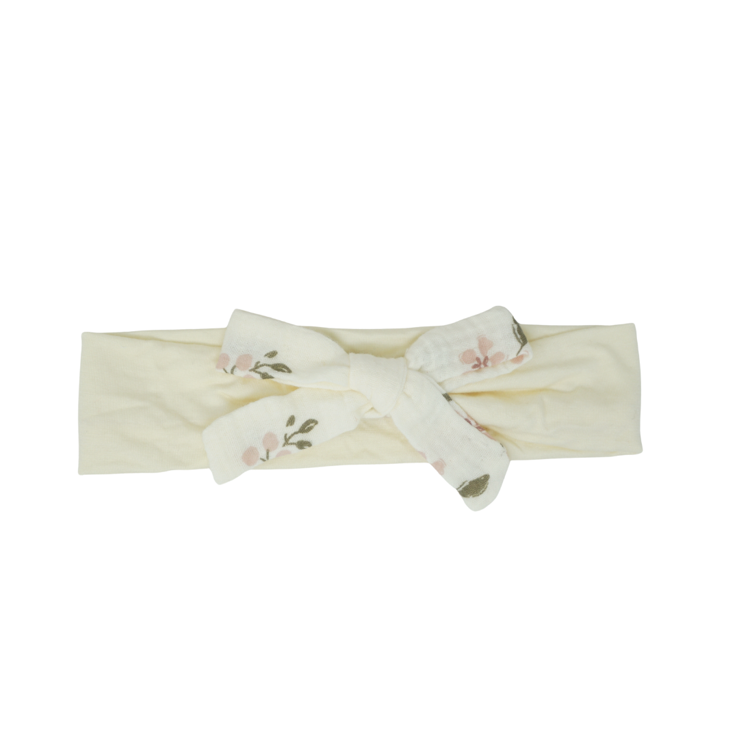 Bandeau Floral Bow Headband - Pink Floral