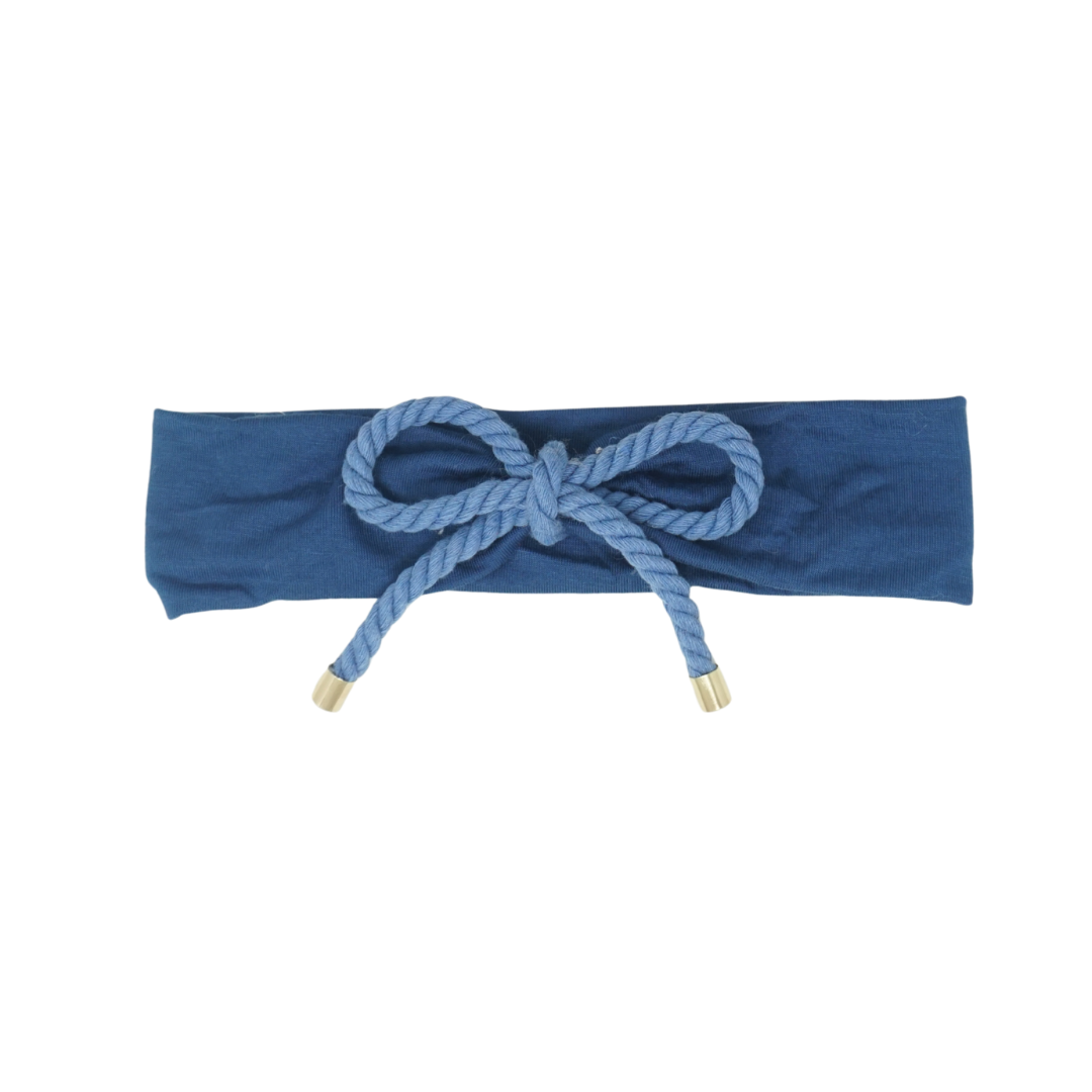 Bandeau Denim Blue Bow Headband