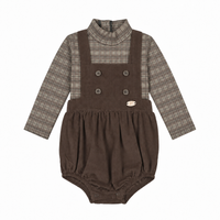 Secolo Cross Strap Romper & Patterned Turtle Neck