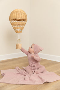 Bee & Dee Once Upon A Baby Footie & Beanie- Tea Rose