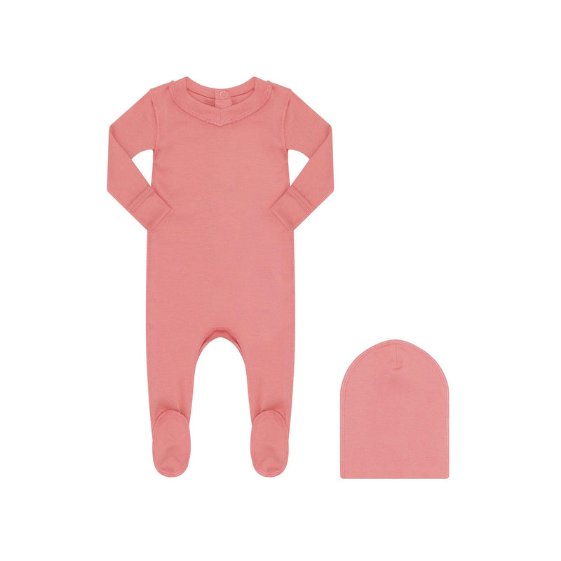 Little Parni Solid Footie & Beanie Set SS24