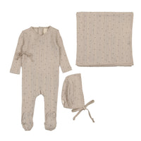 Lilette Printed Pointelle Wrap Layette Set