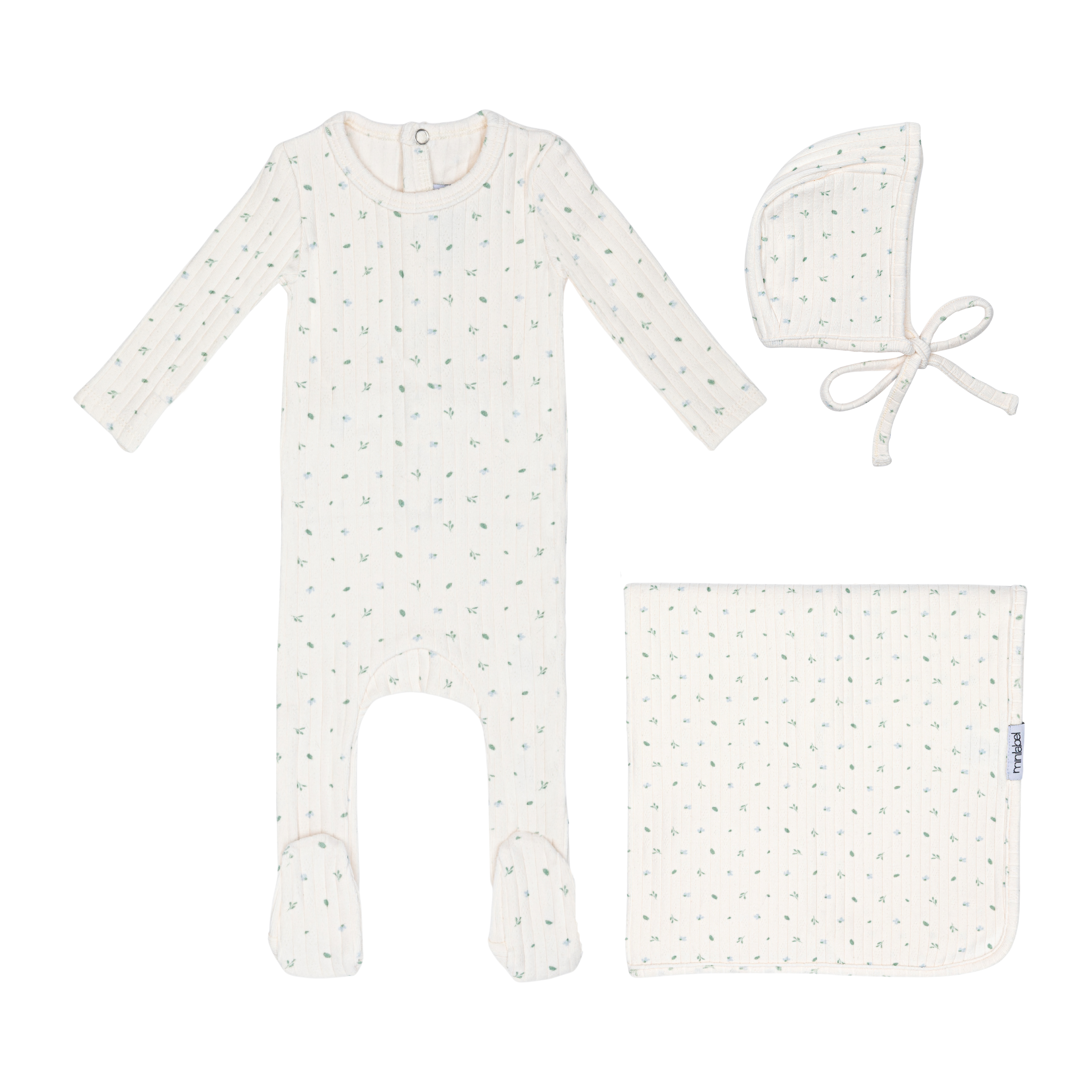 Minilabel Petal Pointelle Floral Layette - Blue