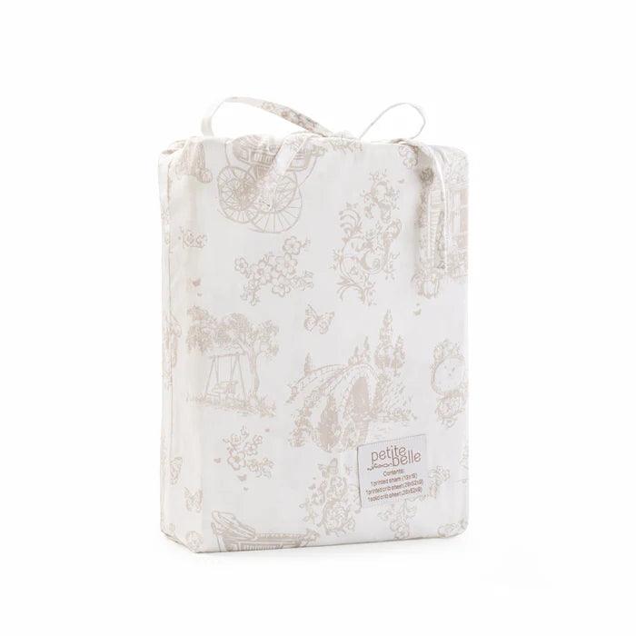 Petite Belle Toile Safra Bassinet Sheet Set - Taupe Petite Belle Toile Safra Bassinet Sheet Set - Taupe
