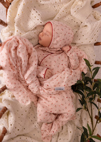 Minilabel Heart Printed Kimono Layette Set - Pink
