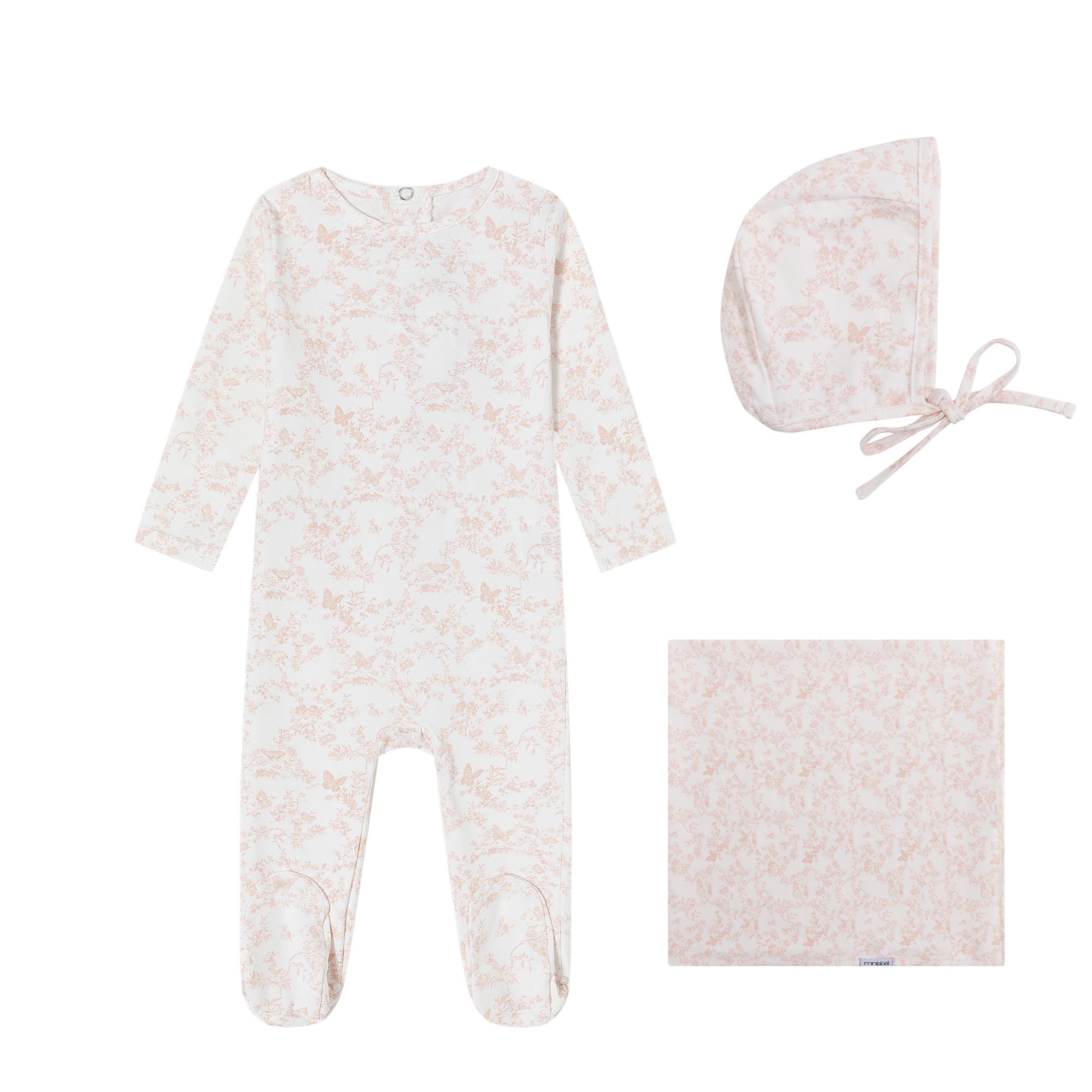 Minilabel Toile Layette Set - Pink Butterfly