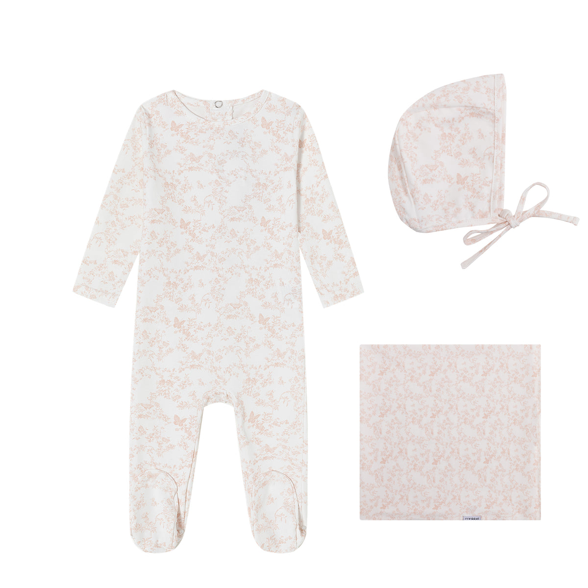 Minilabel Toile Layette Set - Pink Butterfly